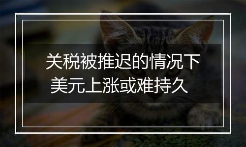 关税被推迟的情况下 美元上涨或难持久
