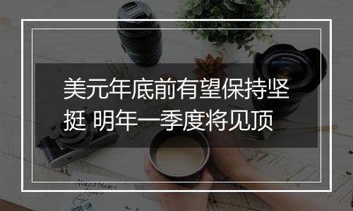 美元年底前有望保持坚挺 明年一季度将见顶
