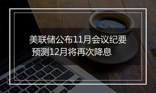 美联储公布11月会议纪要 预测12月将再次降息