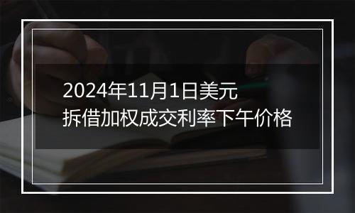 2024年11月1日美元拆借加权成交利率下午价格