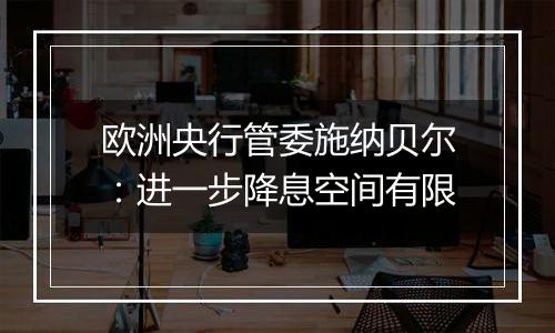 欧洲央行管委施纳贝尔：进一步降息空间有限