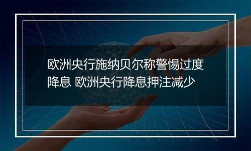 欧洲央行施纳贝尔称警惕过度降息 欧洲央行降息押注减少