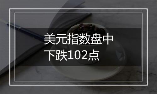 美元指数盘中下跌102点