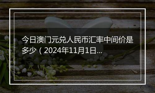 今日澳门元兑人民币汇率中间价是多少(2024年11月1日)