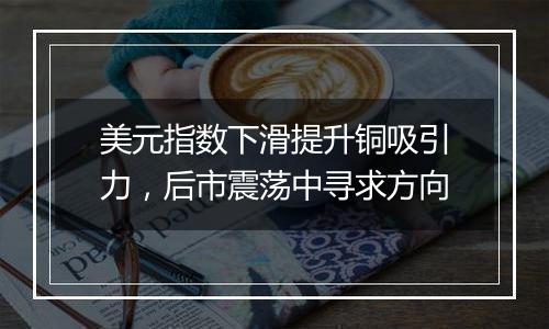 美元指数下滑提升铜吸引力,后市震荡中寻求方向