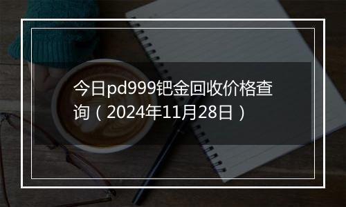 今日pd999钯金回收价格查询（2024年11月28日）