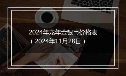 2024年龙年金银币价格表(2024年11月28日)