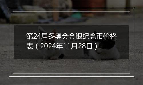 第24届冬奥会金银纪念币价格表(2024年11月28日)
