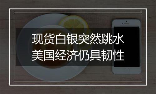 现货白银突然跳水美国经济仍具韧性