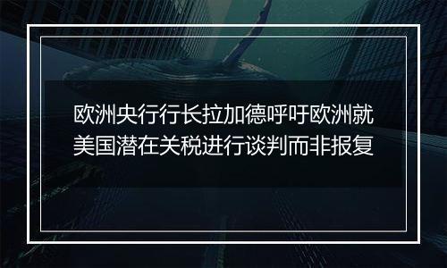 欧洲央行行长拉加德呼吁欧洲就美国潜在关税进行谈判而非报复