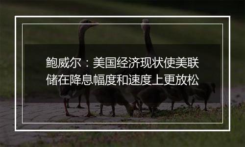 鲍威尔:美国经济现状使美联储在降息幅度和速度上更放松