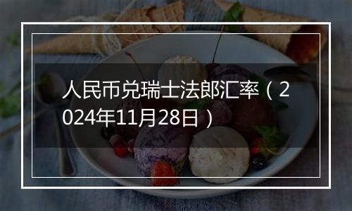 人民币兑瑞士法郎汇率(2024年11月28日)