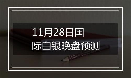 11月28日国际白银晚盘预测