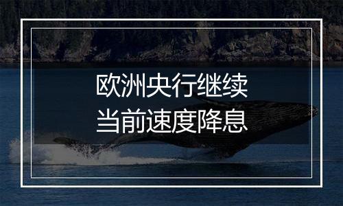 欧洲央行继续当前速度降息