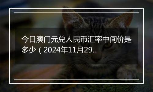 今日澳门元兑人民币汇率中间价是多少(2024年11月29日)