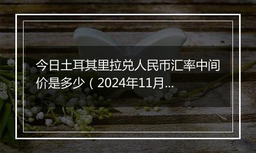 今日土耳其里拉兑人民币汇率中间价是多少(2024年11月29日)