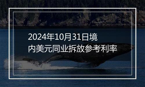 2024年10月31日境内美元同业拆放参考利率