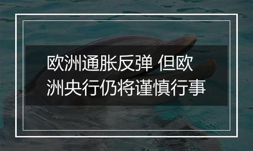 欧洲通胀反弹 但欧洲央行仍将谨慎行事