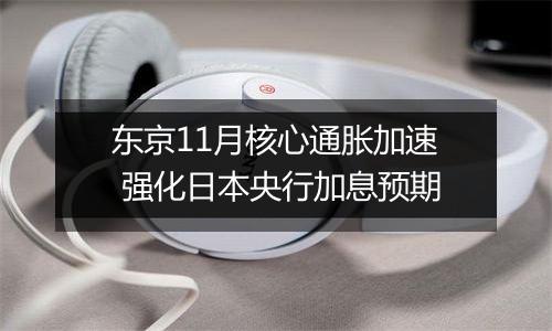 东京11月核心通胀加速 强化日本央行加息预期
