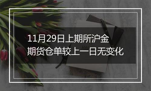 11月29日上期所沪金期货仓单较上一日无变化