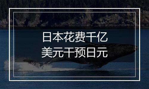 日本花费千亿美元干预日元