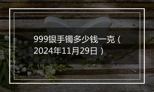 999银手镯多少钱一克(2024年11月29日)