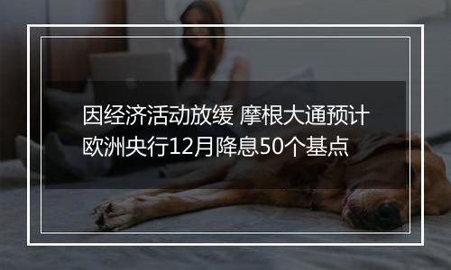 因经济活动放缓 摩根大通预计欧洲央行12月降息50个基点