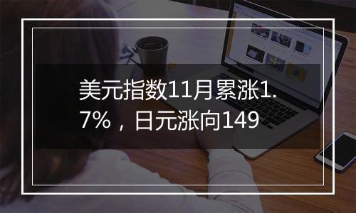 美元指数11月累涨1.7%,日元涨向149