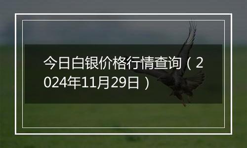 今日白银价格行情查询(2024年11月29日)