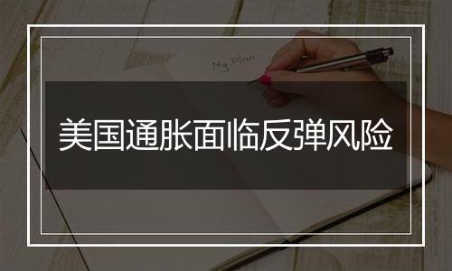 美国通胀面临反弹风险
