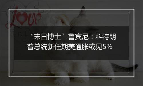 “末日博士”鲁宾尼：料特朗普总统新任期美通胀或见5%