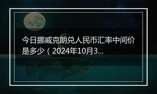 今日挪威克朗兑人民币汇率中间价是多少(2024年10月31日)