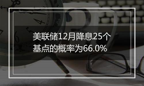 美联储12月降息25个基点的概率为66.0%