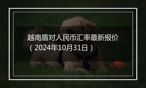 越南盾对人民币汇率最新报价(2024年10月31日)