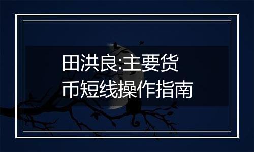 田洪良:主要货币短线操作指南