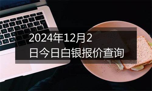 2024年12月2日今日白银报价查询