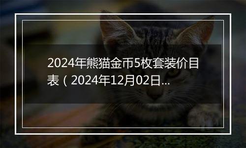 2024年熊猫金币5枚套装价目表（2024年12月02日）