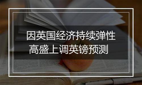 因英国经济持续弹性 高盛上调英镑预测