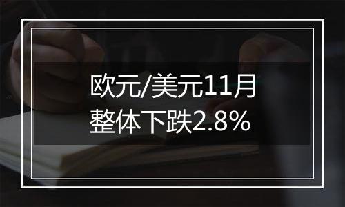 欧元/美元11月整体下跌2.8%