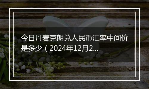今日丹麦克朗兑人民币汇率中间价是多少(2024年12月2日)