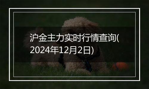 沪金主力实时行情查询(2024年12月2日)