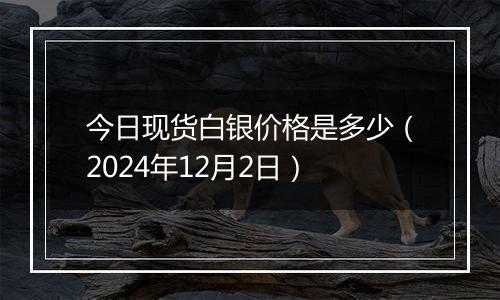 今日现货白银价格是多少（2024年12月2日）