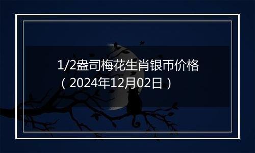 1/2盎司梅花生肖银币价格(2024年12月02日)