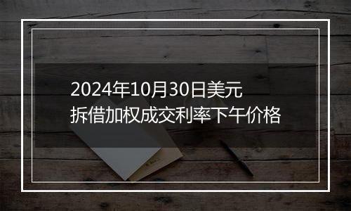 2024年10月30日美元拆借加权成交利率下午价格