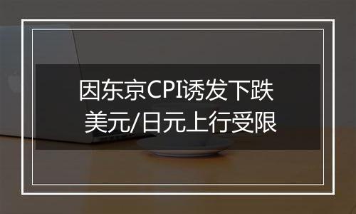 因东京CPI诱发下跌 美元/日元上行受限