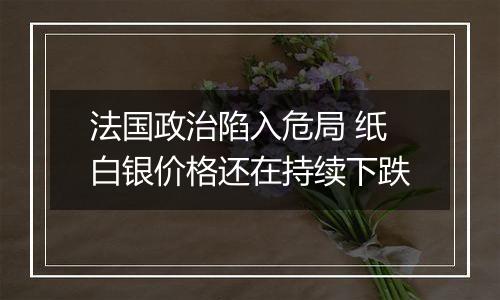 法国政治陷入危局 纸白银价格还在持续下跌