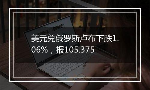 美元兑俄罗斯卢布下跌1.06%,报105.375