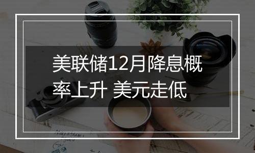 美联储12月降息概率上升 美元走低