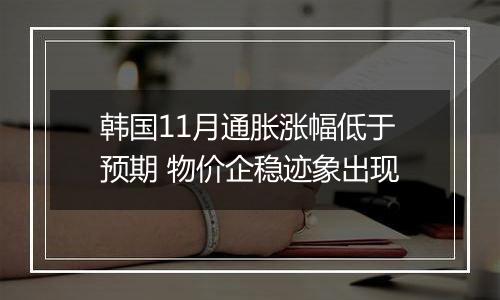 韩国11月通胀涨幅低于预期 物价企稳迹象出现