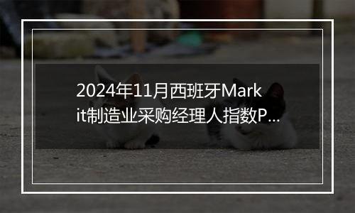 2024年11月西班牙Markit制造业采购经理人指数PMI为53.1,前月为54.5
